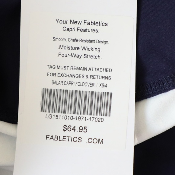 Fabletics Blue Crop Leggings NEW XS - Picture 6 of 6